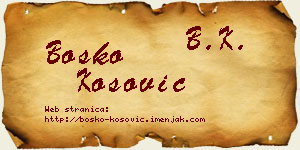 Boško Kosović vizit kartica